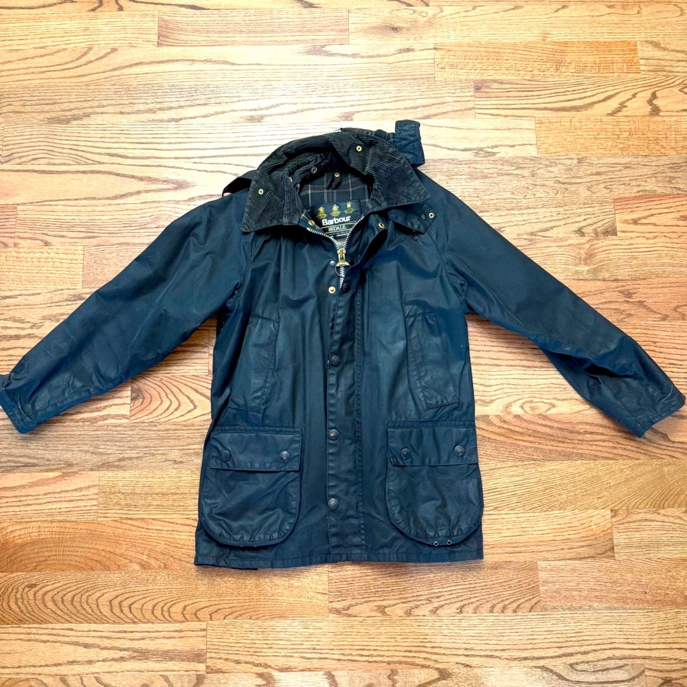 Vintage mens Barbour Bedale waxed hooded jacket